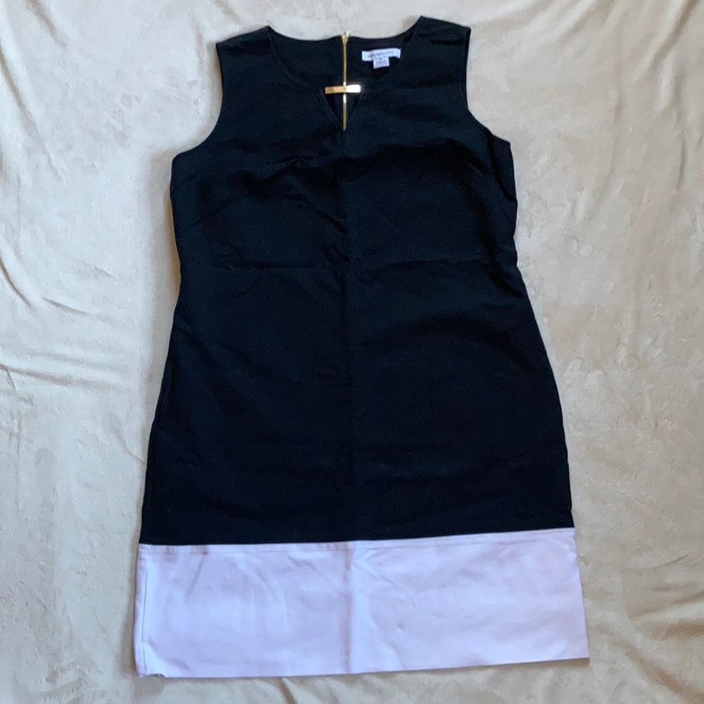 Liz Claiborne size 16 sleeveless black and white dress